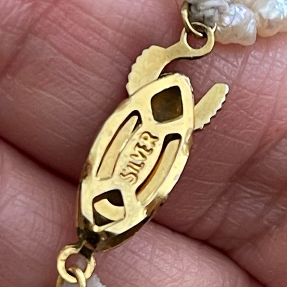 8 strand freshwater cultured seed pearl gold plated solid silver clasp necklace - Picture 5 of 5